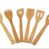 Natural Bamboo Cookware --Cooking Tools Sets Accessories in Mesh Bag, Best poon Fork Shovel Kitchen Cooking 6Pcs/Set